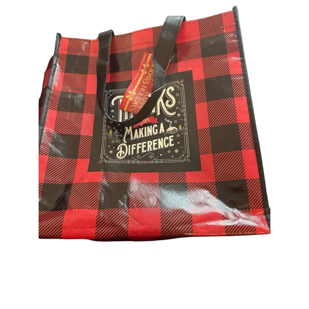 New Red Black Thanks For Making A Difference Shopping Christmas Holiday Tote Bag